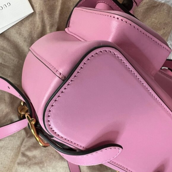 Gucci Small Pink Bamboo Leather Backpack - Picture 6 of 12